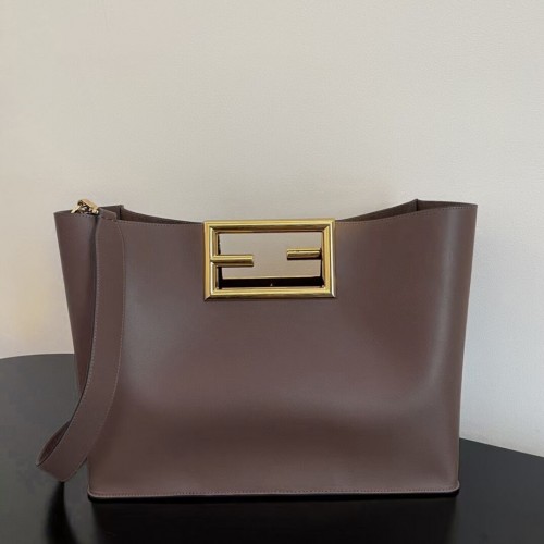 Borsa FENDI WAY MEDIUM in pelle 8BH391AAI Testa di moro