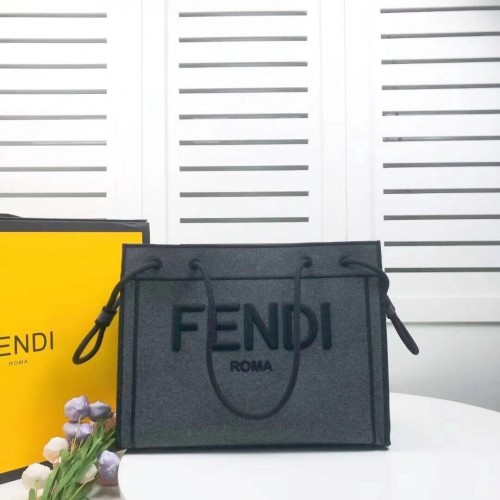 FENDI borsa in tela F6501 grigio scuro