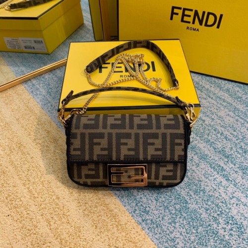 FENDI borsa in tessuto 8BR600 marrone