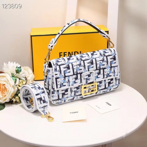 FENDI borsa in tessuto 8BR600 bianca