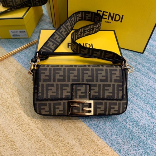 FENDI borsa in tessuto 8BR601 marrone