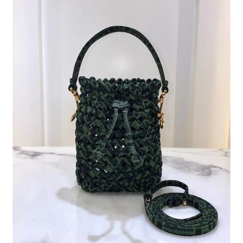 FENDI borsa in tessuto 8BR881 verde