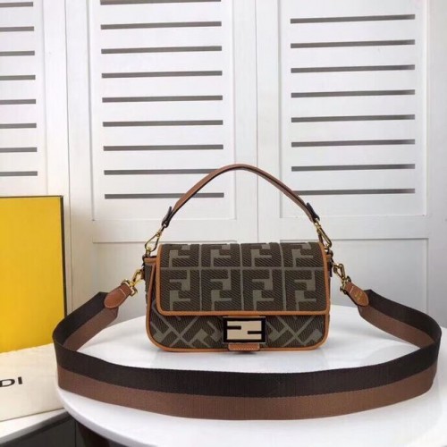 FENDI borsa in tessuto F0386 Verde nerastro