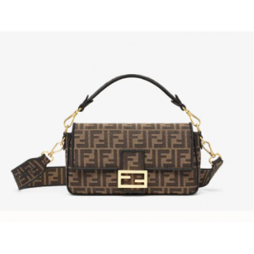 Fendi BAGUETTE Borsa in tessuto marrone 8BR600A6