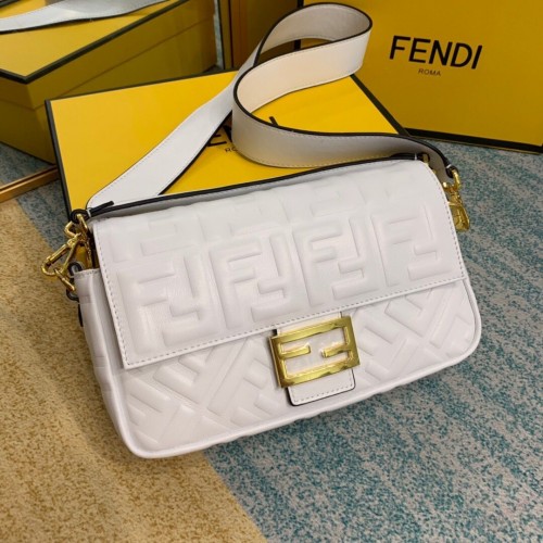 Borsa a Spalla Fendi BAGUETTE 8BR600 bianca