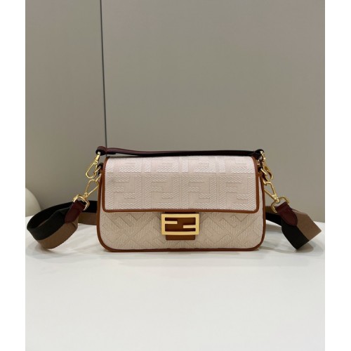 Borsa in tessuto Fendi Baguette Chain FF 8BR600A Beige