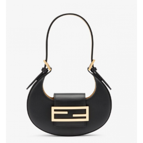Borsa mini Fendi Cookie in pelle nera 8BS065A