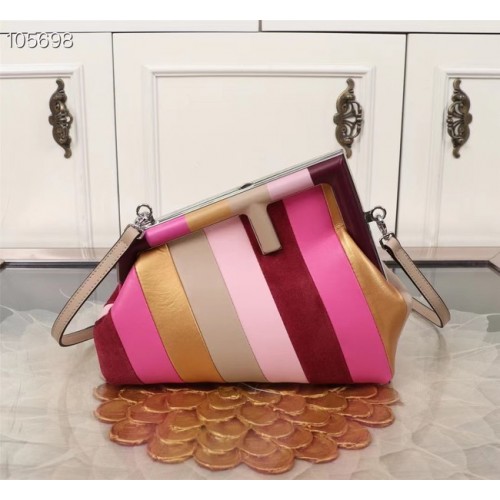 Borsa Fendi First Medium in pelle con intarsio multicolor 8BP127A multicolor