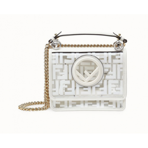 Borsa tote Fendi KAN IF SMALLPU 8BT286A7T bianca