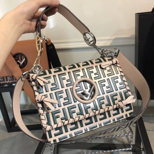 Fendi KAN I LOGO Borsa a mano media 8BT284 verde