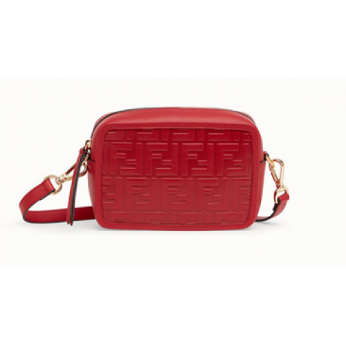 Fendi MINI CAMERA CASE Borsa in pelle rossa 8BS019A
