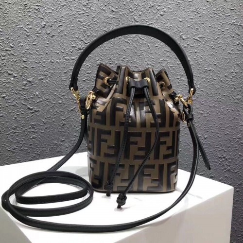 Fendi MON TRESOR Borsa in pelle multicolor 8BT298A Nera