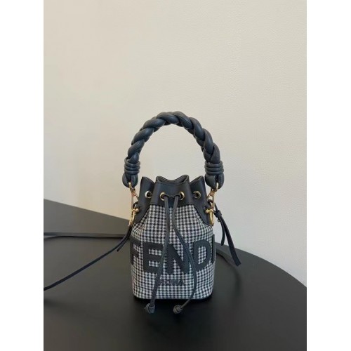Borsa mini Fendi MON TRESOR 8BS010A3 nera e bianca