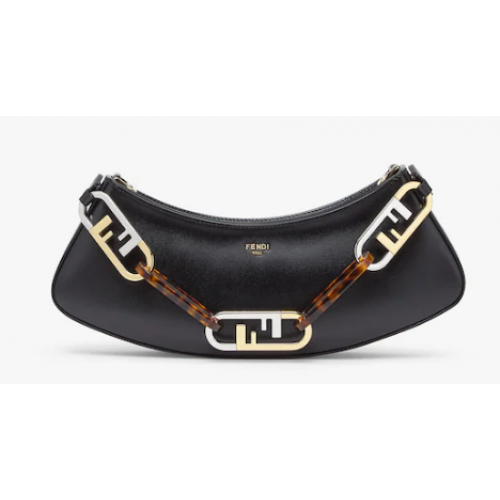 Fendi O Lock Swing Marsupio in pelle verde menta 8BS068A nero