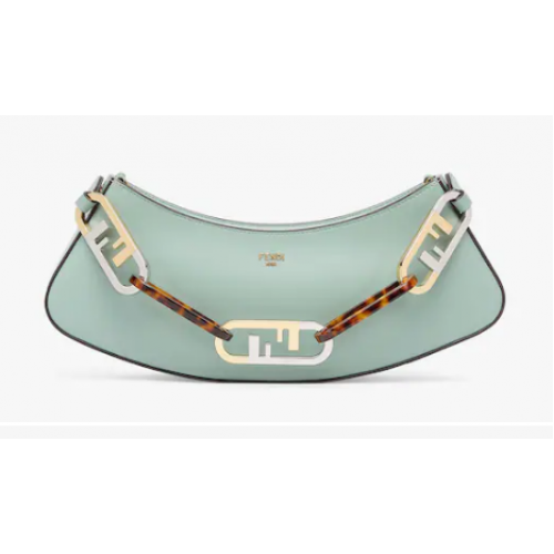 Fendi O Lock Swing Marsupio in pelle verde menta 8BS068A verde