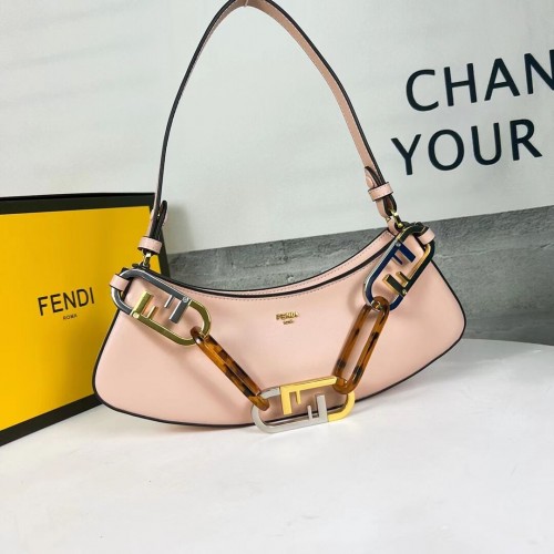Marsupio in pelle Fendi O Lock Swing Mint 8BS068A rosa chiaro