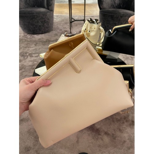 Pochette in pelle originale Fendi 56833 Crema