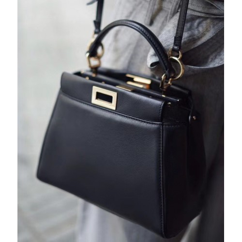 Borsa Fendi PEEKABOO ICONIC MINI in nappa 8BN244 nera