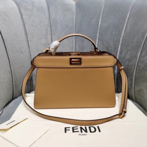 Fendi PEEKABOO ISEEU EAST-WEST borsa in pelle 8BN323A albicocca
