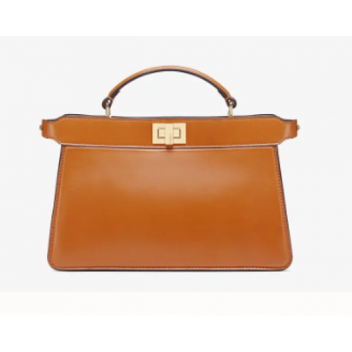 Borsa Fendi PEEKABOO ISEEU EAST-WEST in pelle 8BN323A marrone