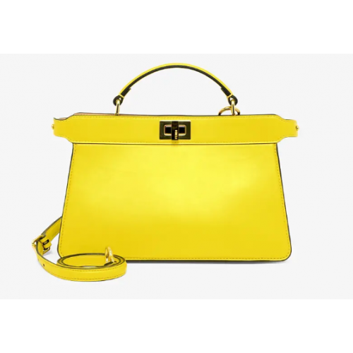 Borsa Fendi PEEKABOO ISEEU EAST-WEST in pelle 8BN323A gialla