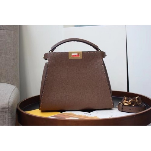 Borsa Fendi PEEKABOO ISEEU MEDIUM in pelle 70192 Khaki