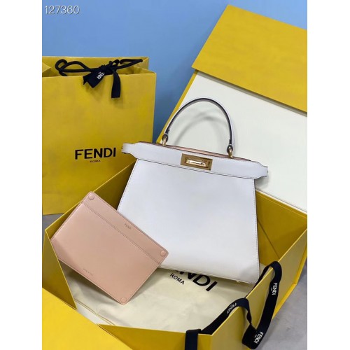 Borsa Fendi PEEKABOO ISEEU MEDIUM in pelle 70193 bianca