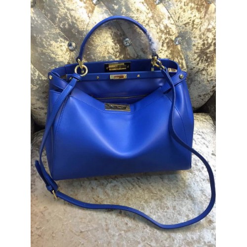 Borsa Fendi Peekaboo Pelle Di Vitello 30340 Blu