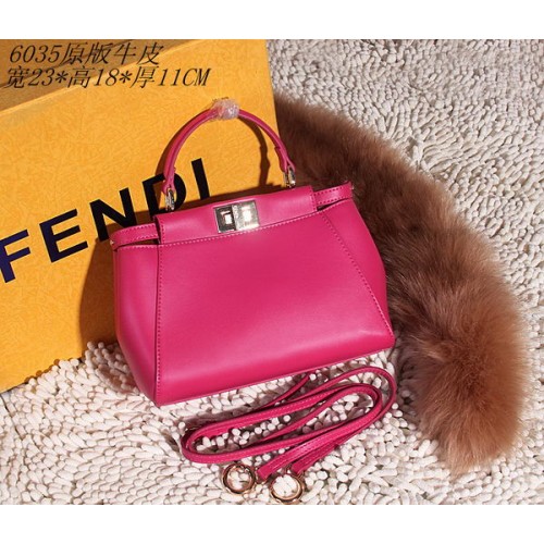 Borsa Fendi Peekaboo Pelle Liscia FD6035 Rosa