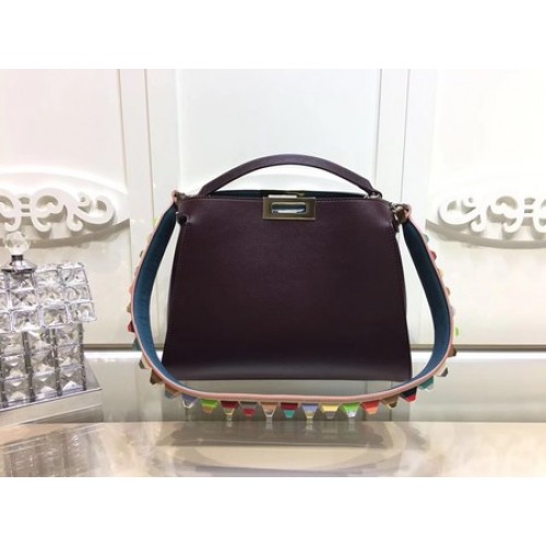 Fendi Peekaboo Borse Pelle Originale F3659 Vino