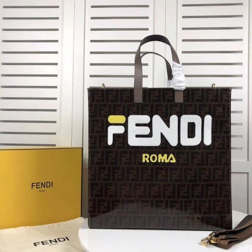 Fendi SHOPPER F1843 marrone&bianco