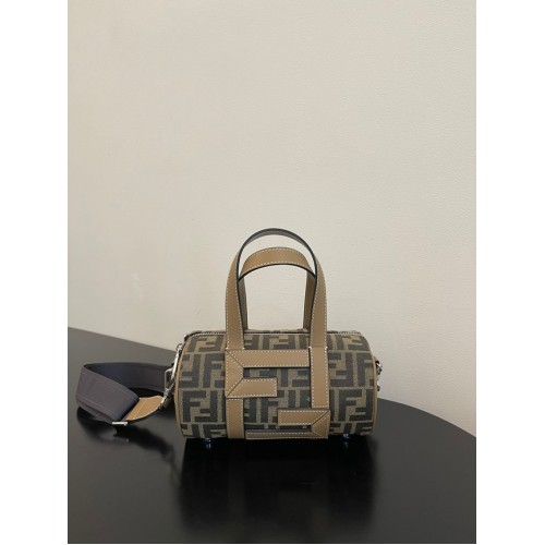 Bauletto Fendi Small in tessuto tapestry tortora 8BS5567A