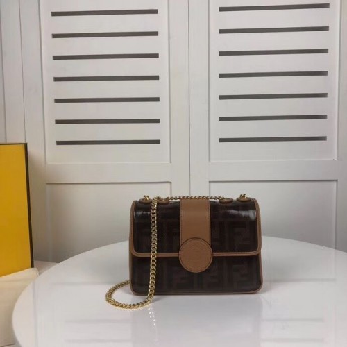 Fendi PORTAFOGLIO CON CATENA 8HF836 marrone