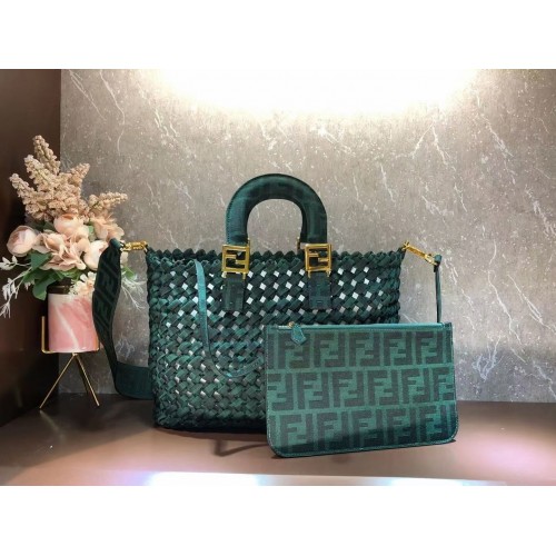 Fendi Weave Bag F6501 verde nerastro