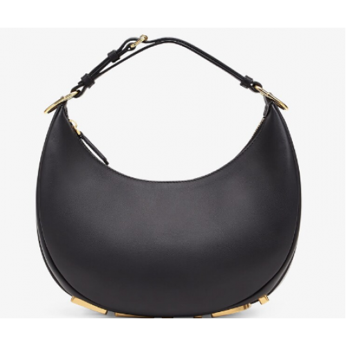 Fendi graphy Borsa piccola in pelle nera 8BR798