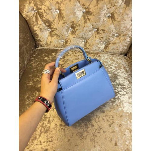 Borsa Fendi mini Peekaboo Pelle di vitello 30320 SkyBlue