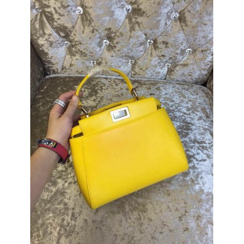 Borsa Fendi mini Peekaboo Pelle di vitello 30320 Giallo
