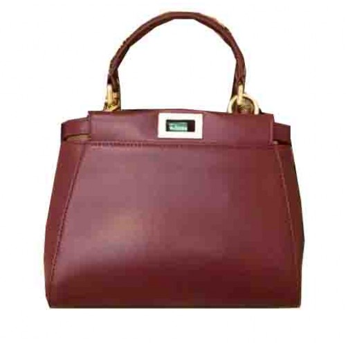 Borsa Fendi mini Peekaboo in pelle originale 55211 bordeaux