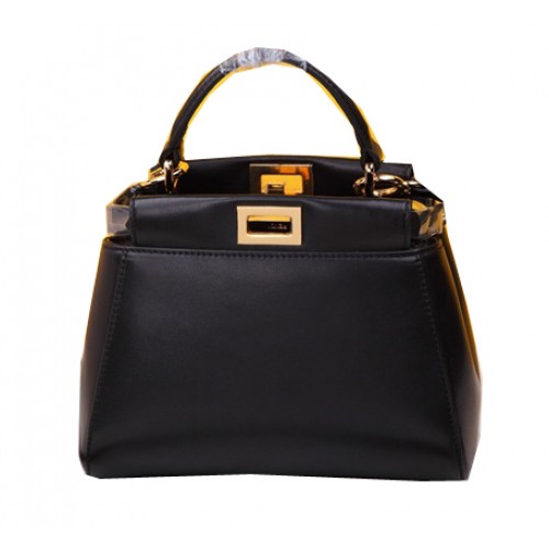 Borsa Fendi mini Peekaboo in pelle di montone F520885 nera