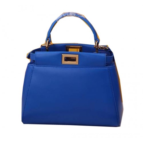 Borsa Fendi mini Peekaboo Pelle di montone F520885 Blu
