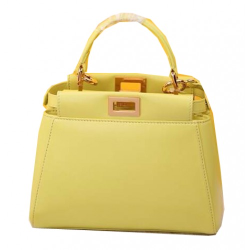 Borsa Fendi mini Peekaboo Pelle di montone F520885 Limone