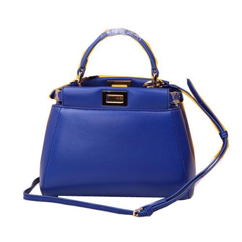 Borsa Fendi mini Peekaboo in pelle di montone F520885 Royal