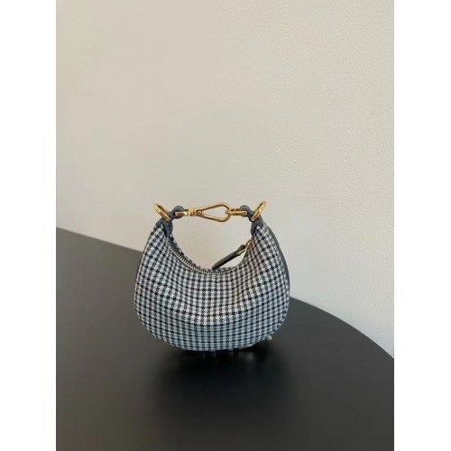 Borsa Fendigraphy Small in pelle laminata oro 8BR798A black&white