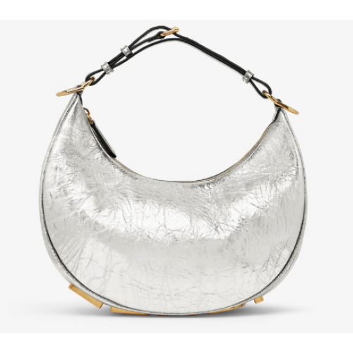 Fendigraphy Borsa piccola in pelle laminata Argento 8BR798A