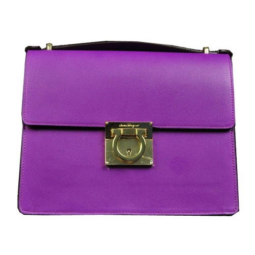 Ferragamo Borsa a Spalla Media in Pelle di Vitello SF0614 Lavanda