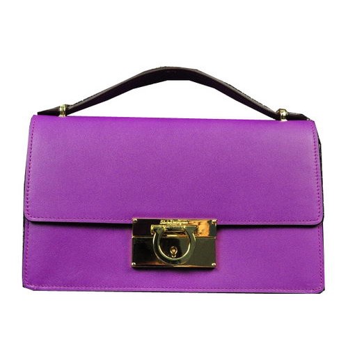 Ferragamo Borsa a Spalla Piccola in Pelle di Vitello SF0615 Lavanda