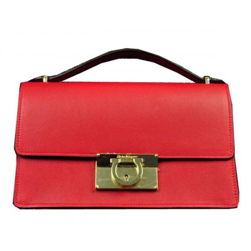 Ferragamo Borsa a Spalla Piccola in Pelle di Vitello SF0615 Rossa