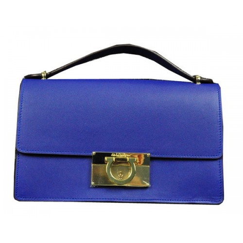Borsa a spalla piccola in pelle di vitello Ferragamo SF0615 Royal