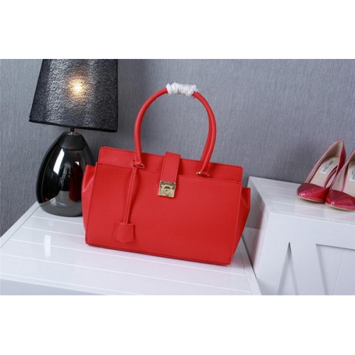 Borsa tote media Ferragamo in pelle di vitello 1129 rossa