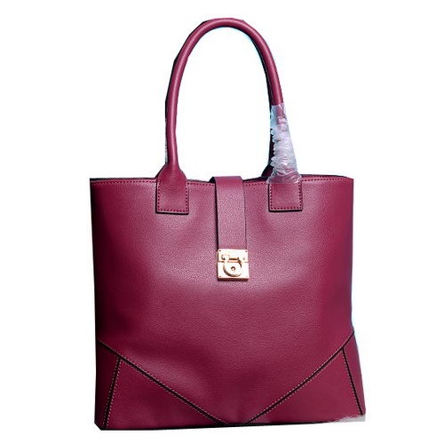 Borsa tote media Ferragamo Pelle di vitello 13725 Vino